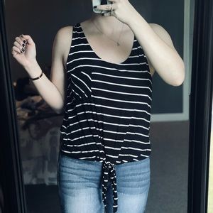 Tie front tank top
